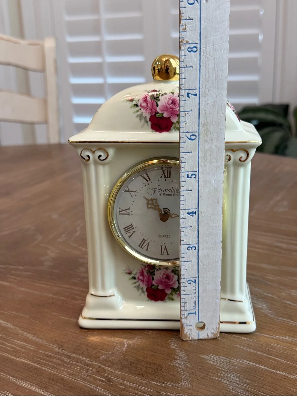 Vintage Formalities by Baum Bros Victorian Rose Carriage Clock